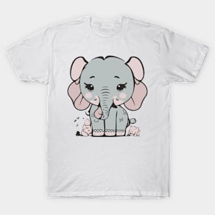 Kawaii Elephant Delight - Embrace the Adorable Charm T-Shirt